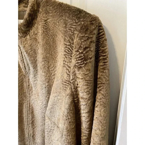 Oscar By Oscar De La Renta Womens Crushed Velvet Jacket Blazer Gold  Camel Sz 16 - Picture 4 of 17
